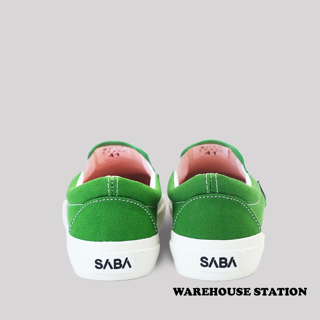 SABA Vintage Slip On Green - Sepatu Sneakers Casual Pria Wanita