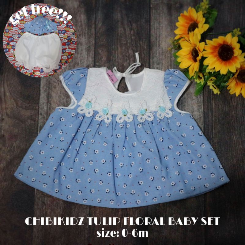 CHIBIKIDZ TULIP FLORAL BABY SET