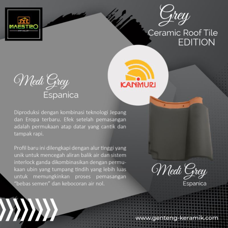 Genteng Kanmuri Espanica Medi Grey