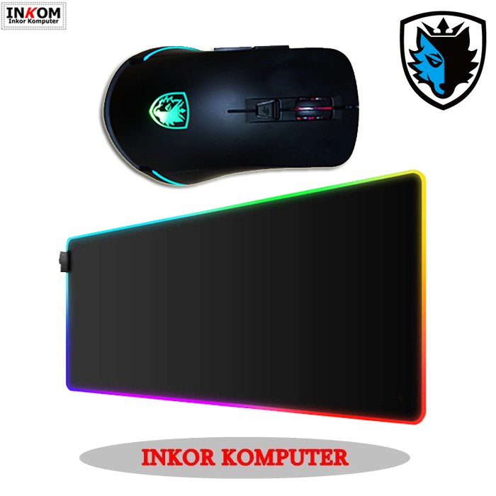 Sades Lance RGB Gaming Mouse + Mouse pad RGB ukuran 80 x 30 CM