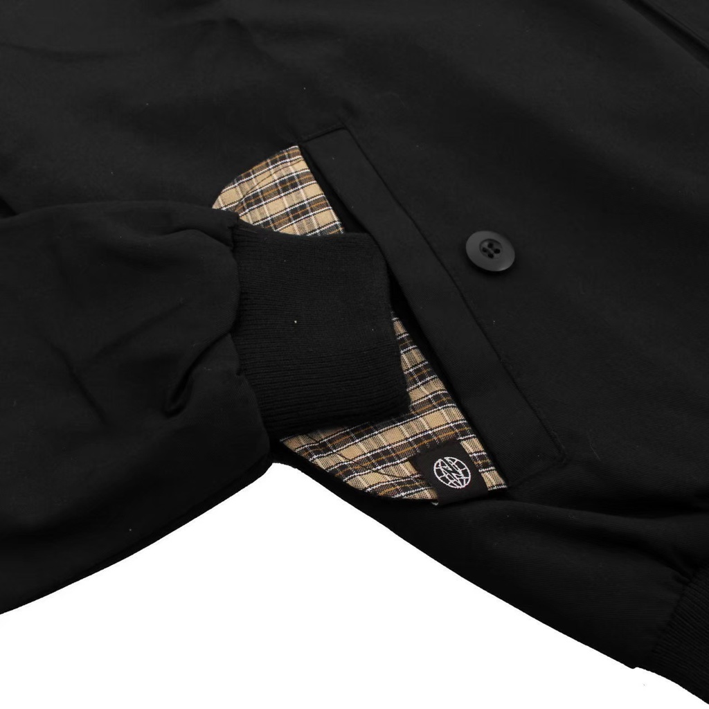 Noise Project - Jaket Harrington Jaket Harrington Canvas Jaket Bomber Jaket Casual Hitam