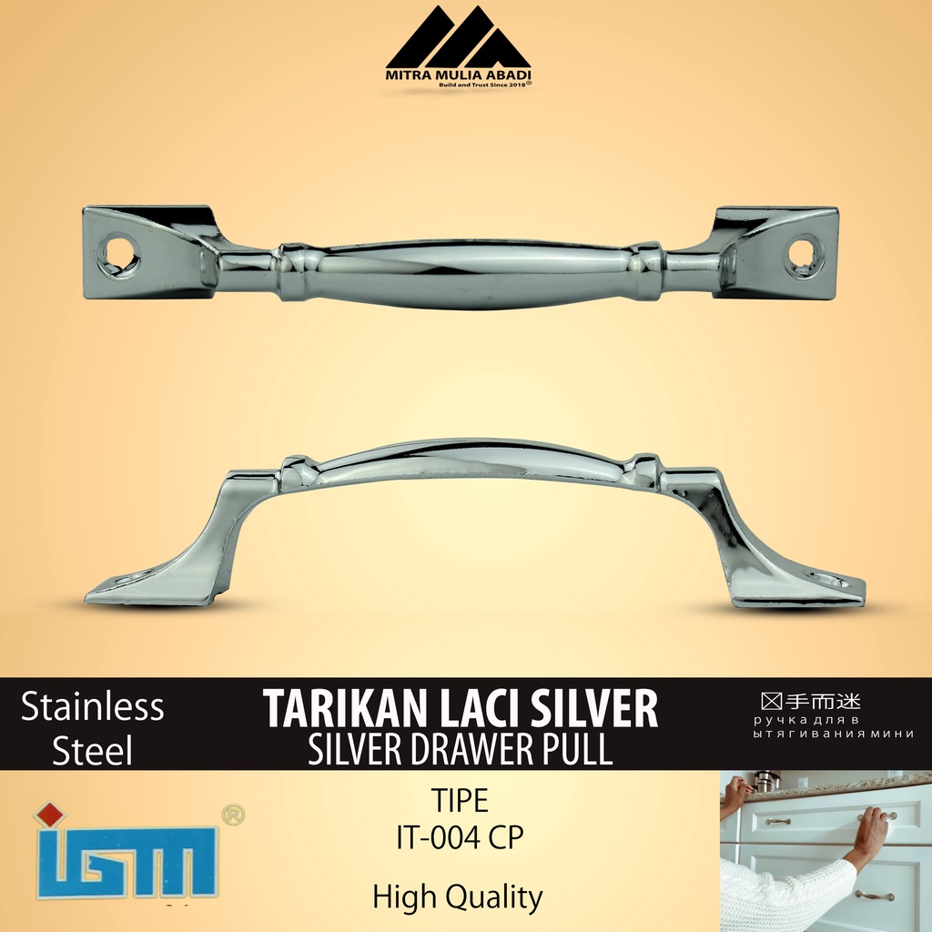 Tarikan Laci Silver 5 Inch | Drawer Pull IGM Tipe IT-004 CP