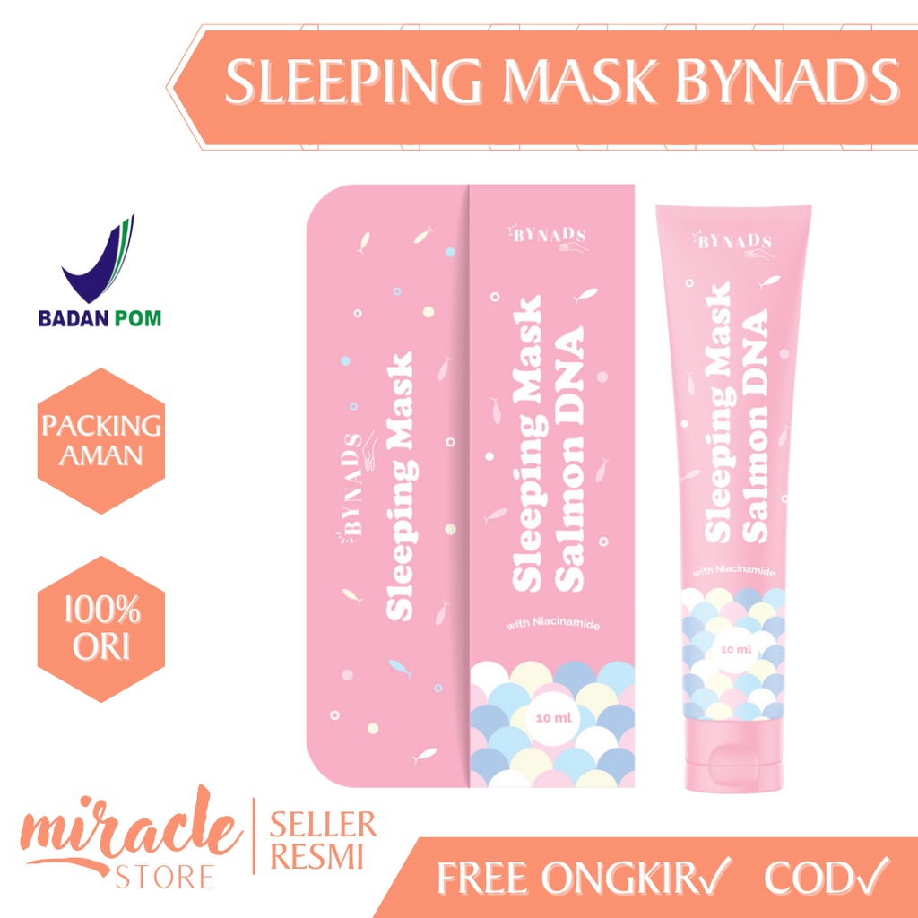 READY! SLEEPING MASK BYNADS SALMON DNA SLEEPING MASK BYNADS.ID 3IN1 WITH MOISTURIZER WASH OFF MASK BPOM MASKER WAJAH GEL SIAP PAKAI SLEEPING MASK BEAUTYBY.NADS BY NADS