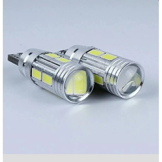 Lampu LED T10 W5W 5630 / 5730 10 Mata Lensa Canbus 12V