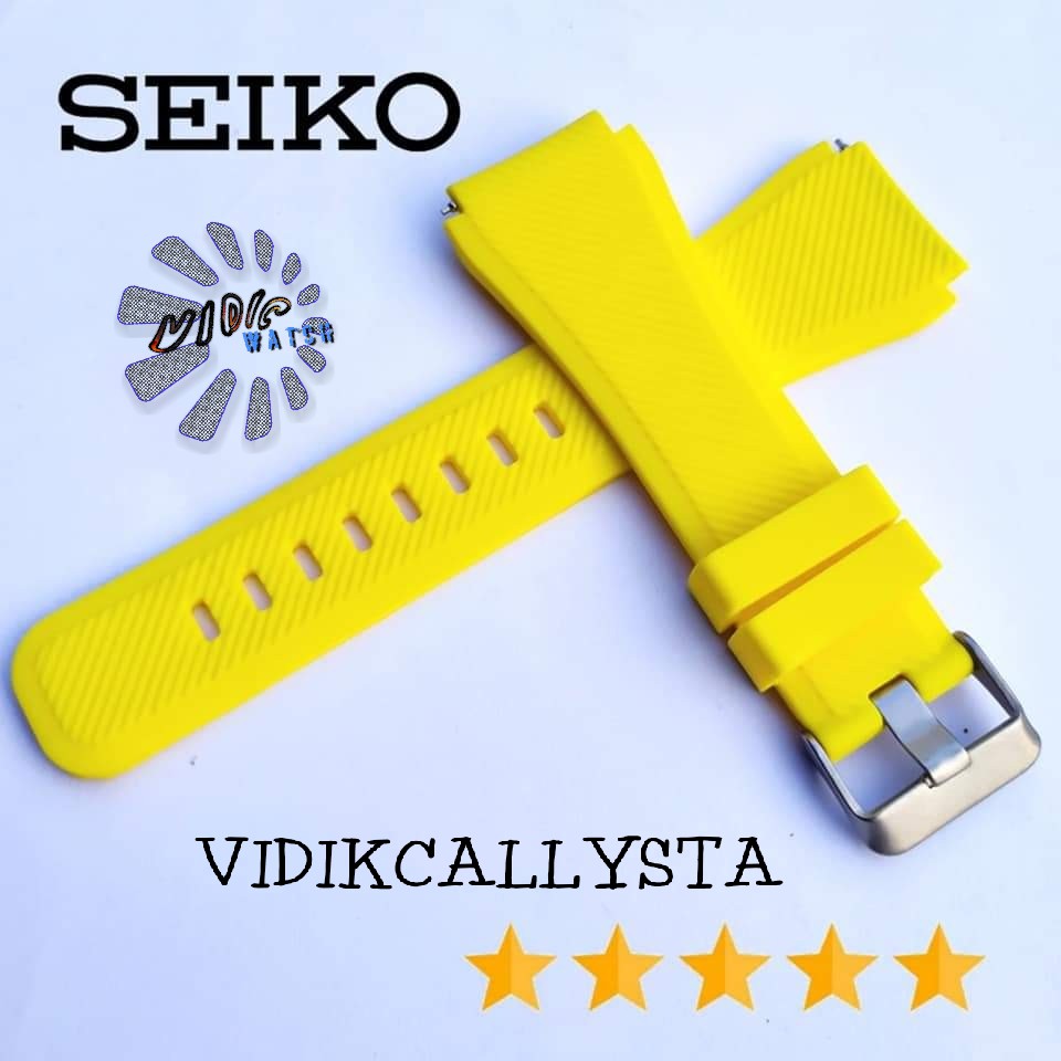 Strap Tali Jam Tangan rubber Seiko Diver 22mm strap rubber Seiko Diver Yellow