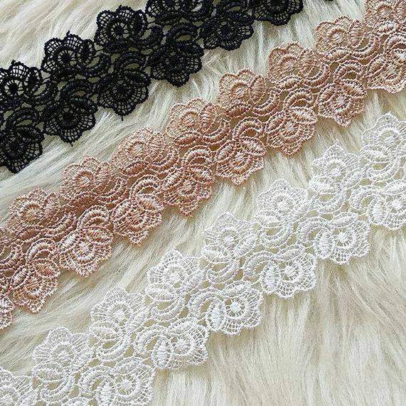 【murah】 Renda tile bunga bordir rajut brokat gyper / giper katun baju mukena kebaya gamis meteran el