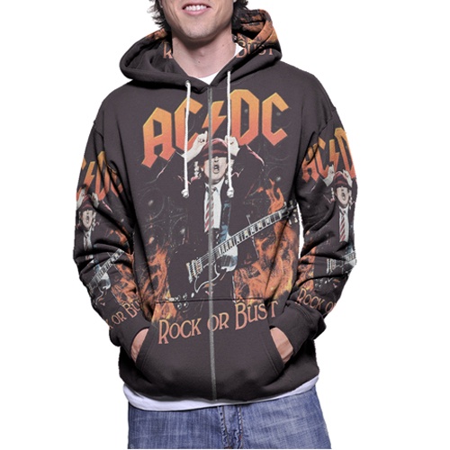 Jaket Hoodie Zipper Fullprint Ac Dc Rock Or Bust ACDC BAND Bahan Polyester Jersey [Hoodie Dengan Rit