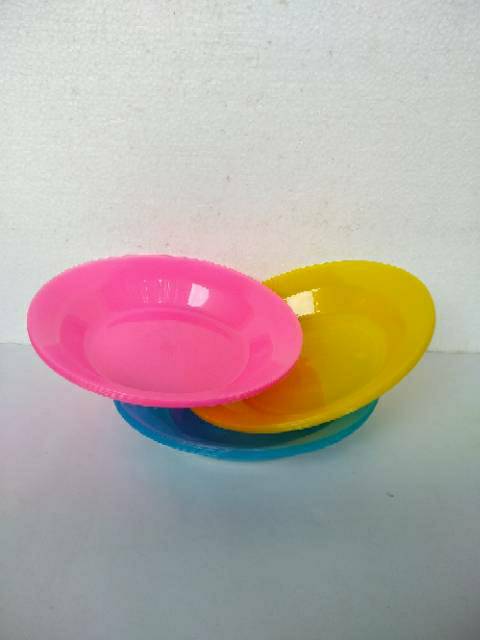 Piring plastik DX  warna warni ukuran 21 CM