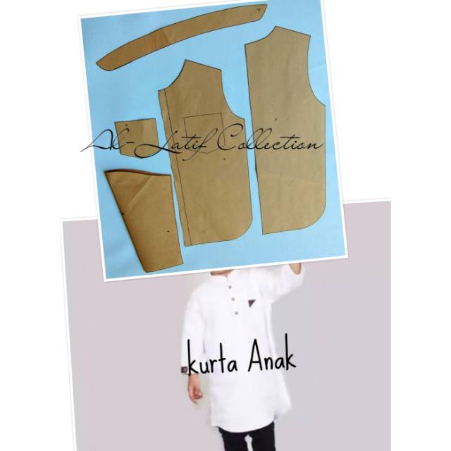 Pola jiplak /pola instan kurta anak