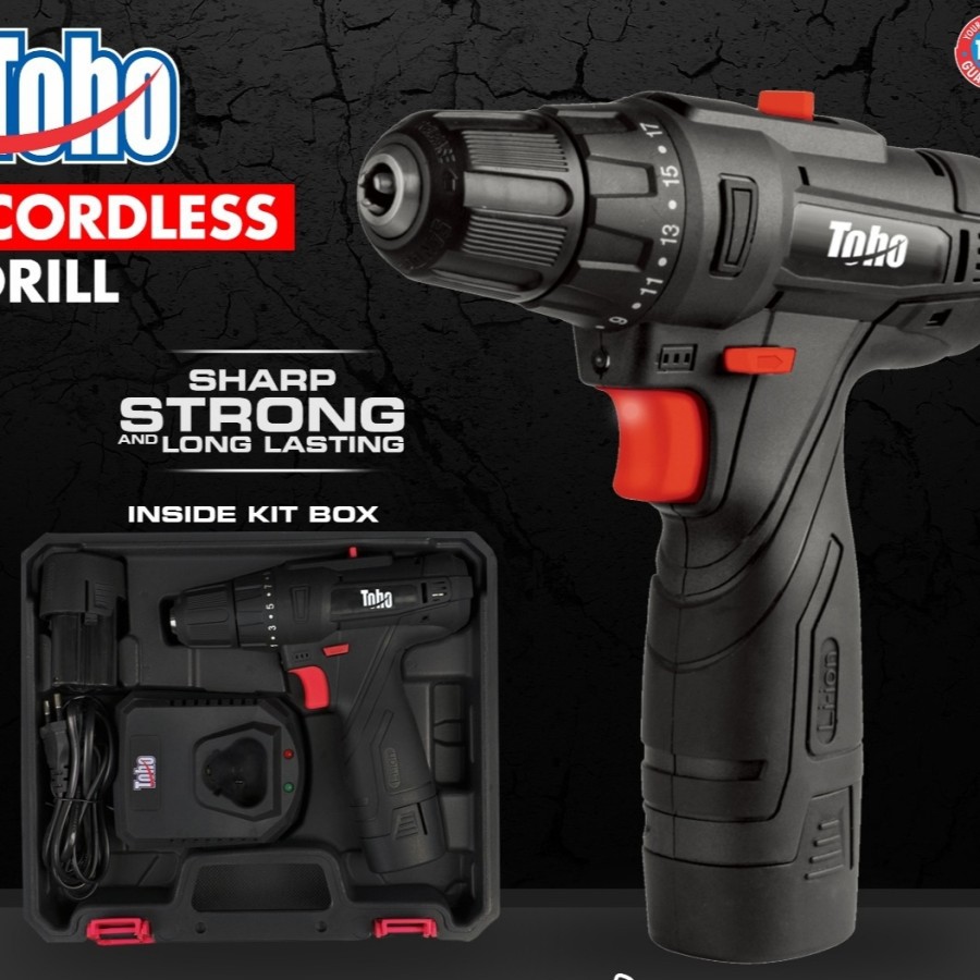 Bor Cordless / Bor Listrik Charge / Cas TOHO 12 V Dual Speed