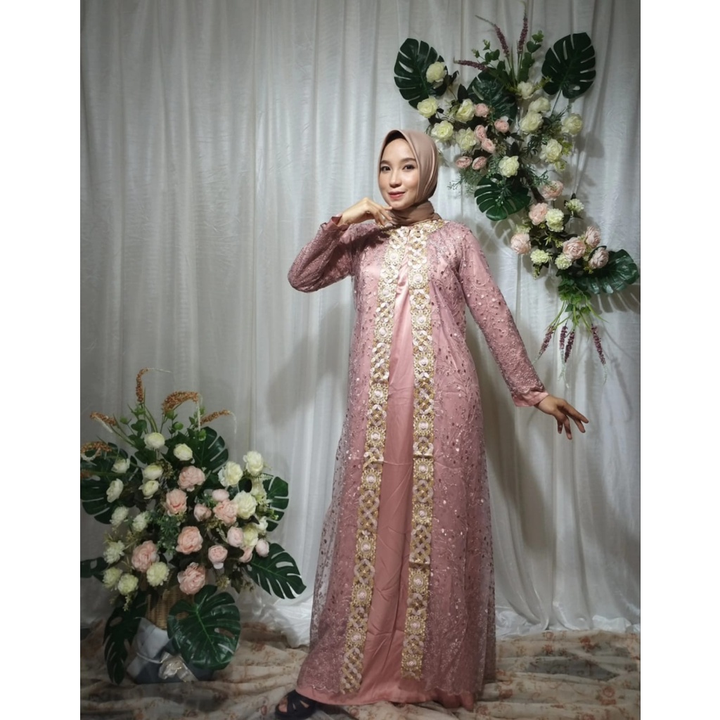 GAMIS BRUKAT MAXI SABINA/SIZES/M, L, XL, XXL/GAMIS MUSLIM SYARI/GAMIS MODEL BARU