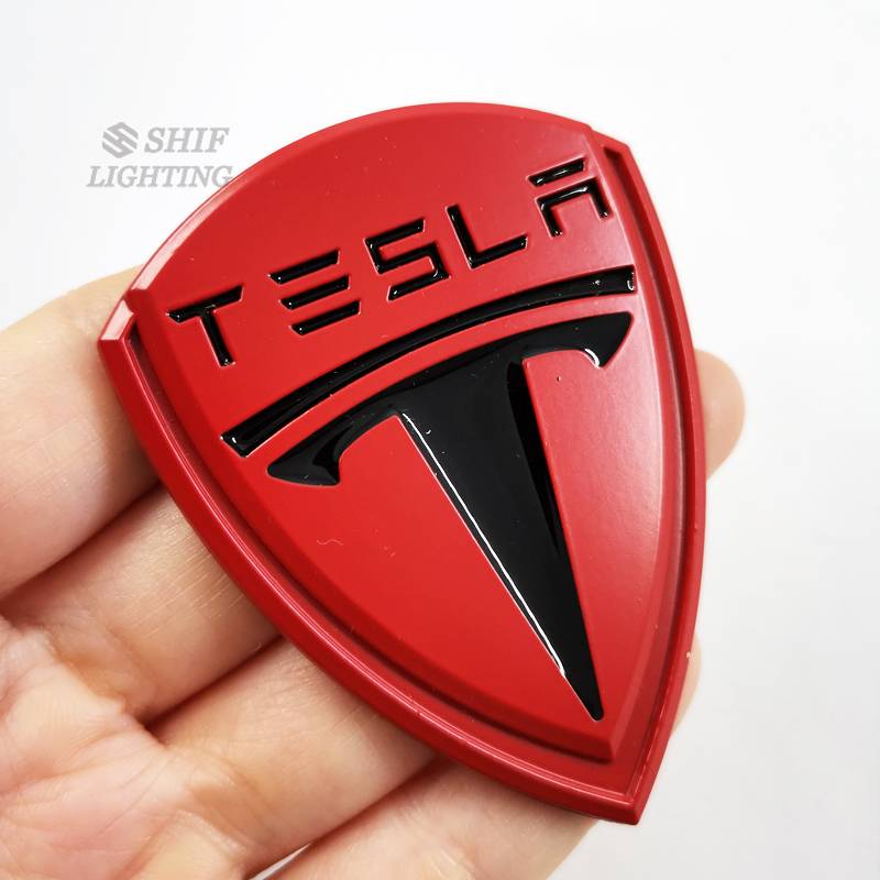 1Pc Stiker Emblem Logo TESLA Bahan Metal Untuk Dekorasi Mobil TESLA