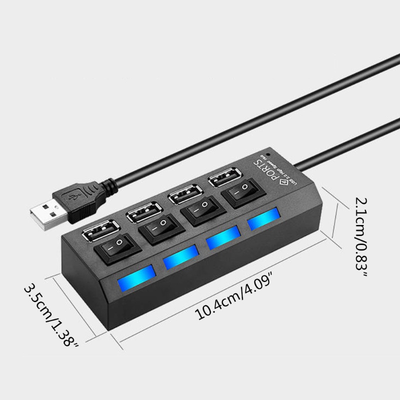 Vivi Hub Splitter 4 port USB 2.0 Transfer Data Fast Charging Dengan Lampu LED