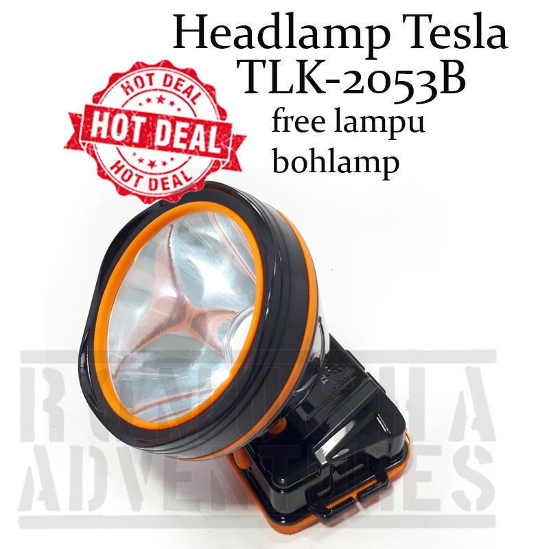 Romusha Headlamp Senter Kepala Tesla TLK-2053B Led T6 20w Free Lampu Gantung