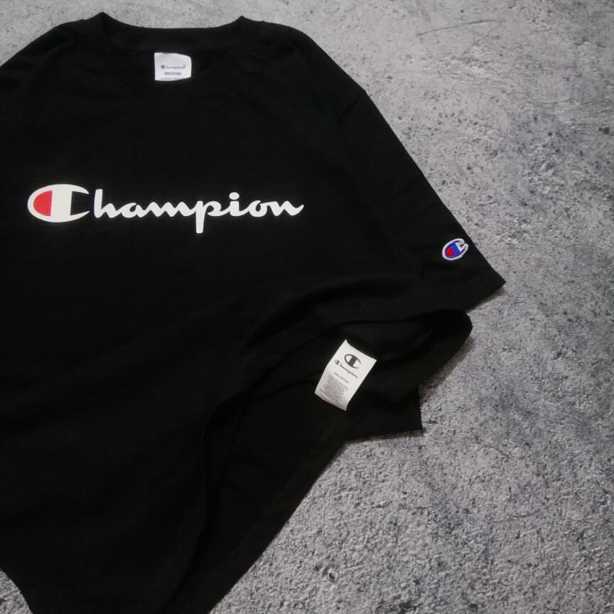 BAJU KAOS TSHIRT HYPE CHAMPIION SCRIPT TEE UNISEX GOOD QUALITY