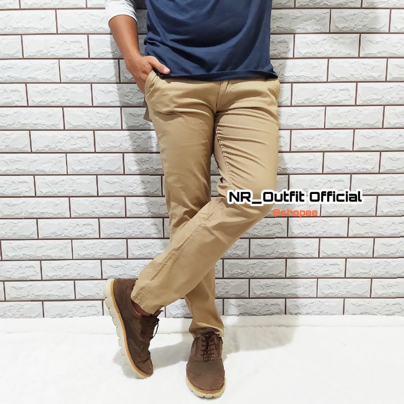 Celana Chino Panjang Pria Premium Cinos Cowok Chinos Big Size GR/NV 27-38 NR_Outfit Official COD