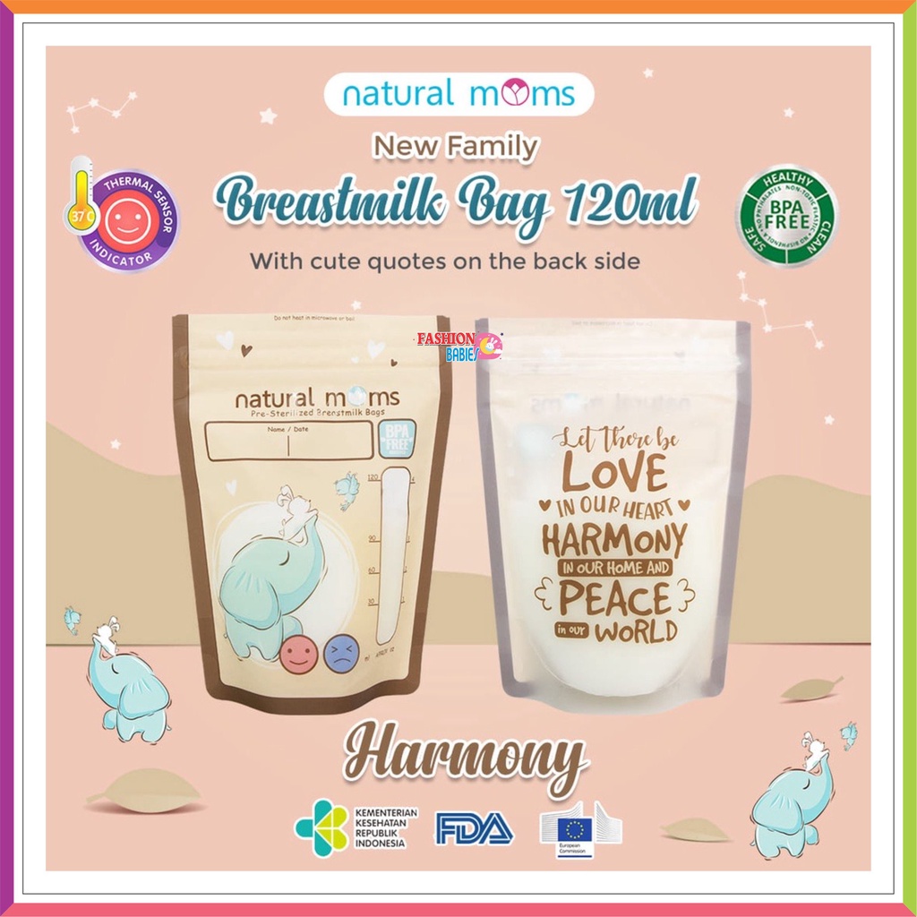 KANTONG ASI | NATURAL MOMS BREASTMILK STORAGE BAG 100 120 200 ML | KANTONG ASI PLASTIK DOUBLE THERMAL SENSOR