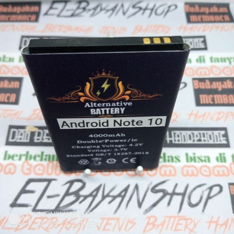 Batrai Android china Note 10 Batre modif konektor pingir Baterai Battery