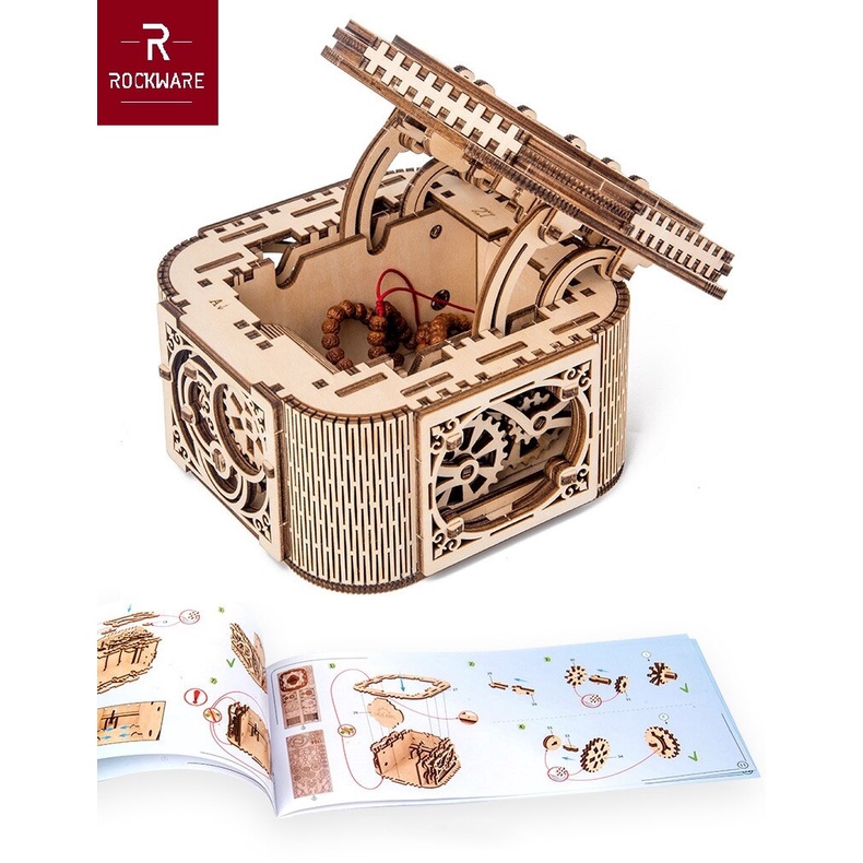 ROCKWARE RW-DIY04 - Creative Wooden Puzzle 3D - Jewelry Box