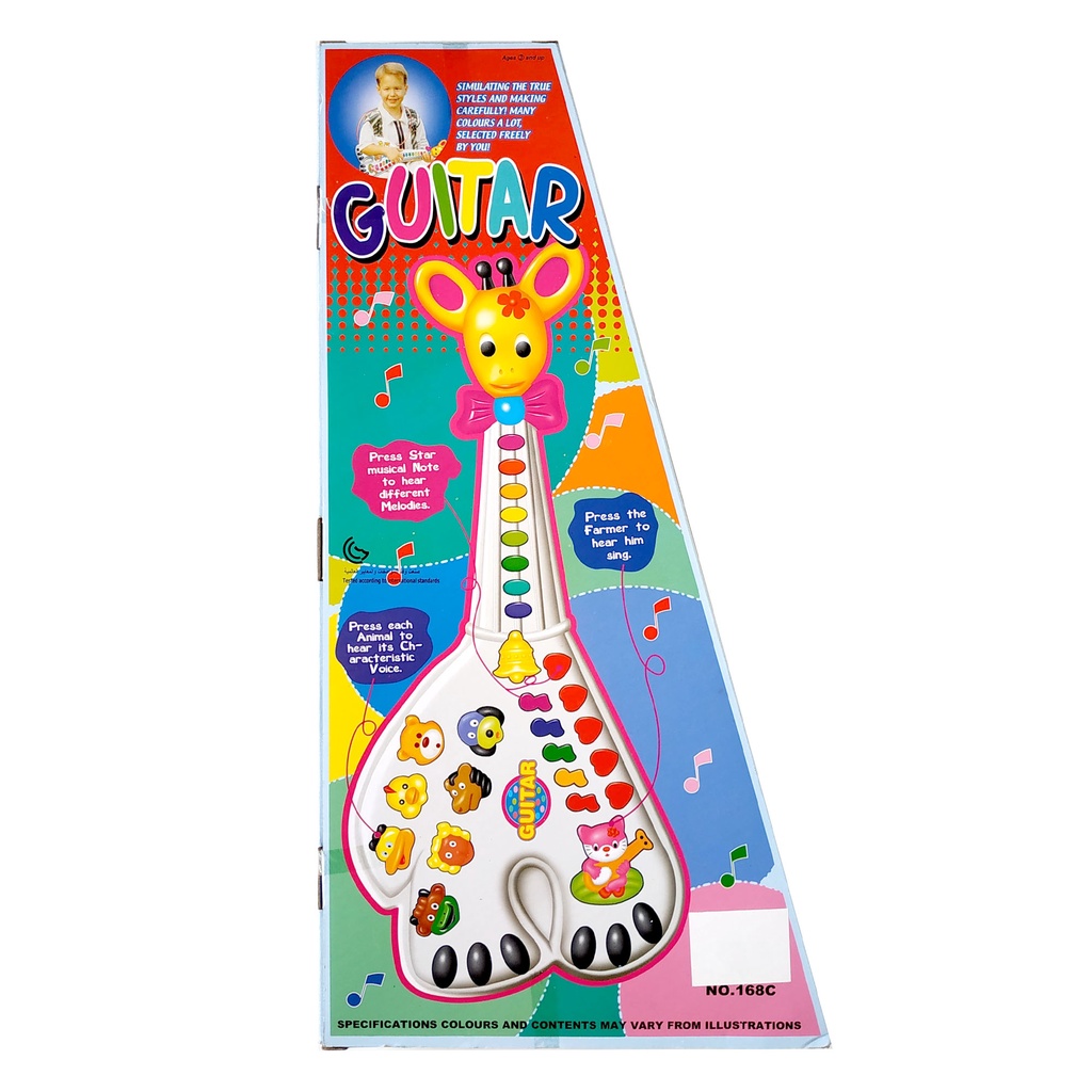 Mainan Guitar Jerapah Suara Musik Hewan Keyboard Mainan Guitar 168C