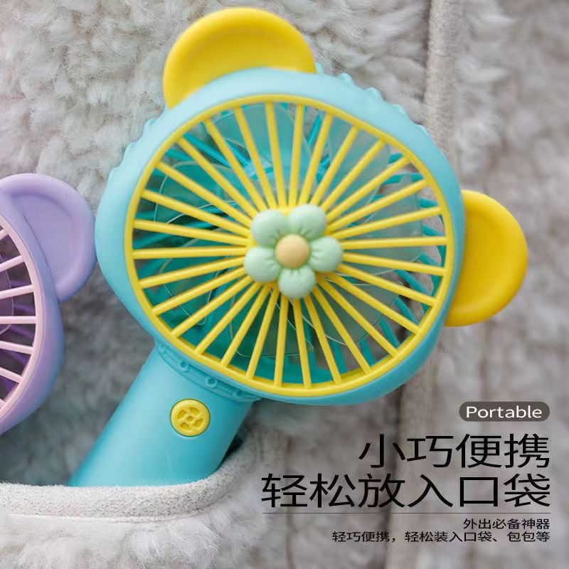 Kipas Angin Mini Genggam Rechargeable USB / Kipas Angin Mini Cute Karakter Free bublewrap-5