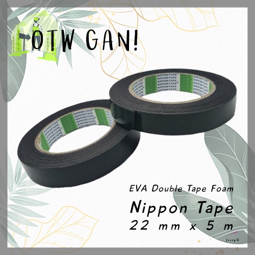 

Nippon Tape Double Tape Busa Foam 22mm (1 inch) x 5m Selotip Busa Dengan Liner Hijau