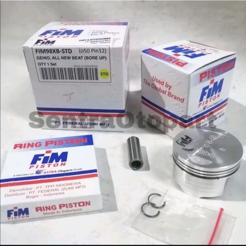 Piston seher kit bore up beat fi led genio tipe xb oversize Standar 0 fim