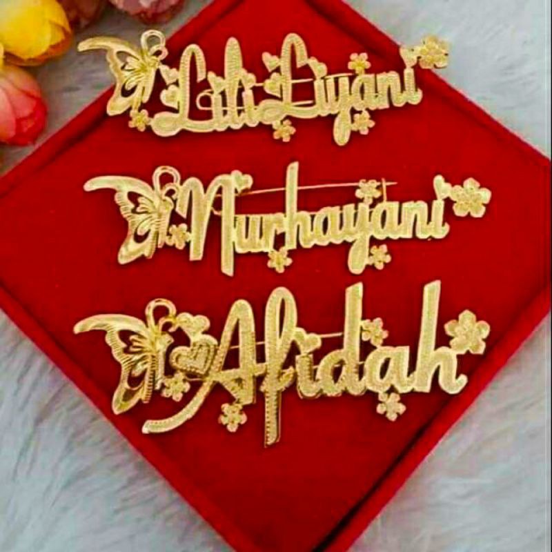 BROS NAMA / PIN DADA / NAMETAG / NAMA DADA /GROSIR BROS /BROS NAMA LAPIS EMAS