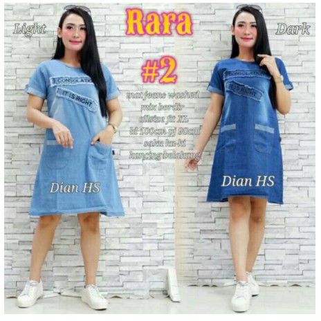 Rara #2 dress jeans wash aplikasi bordir