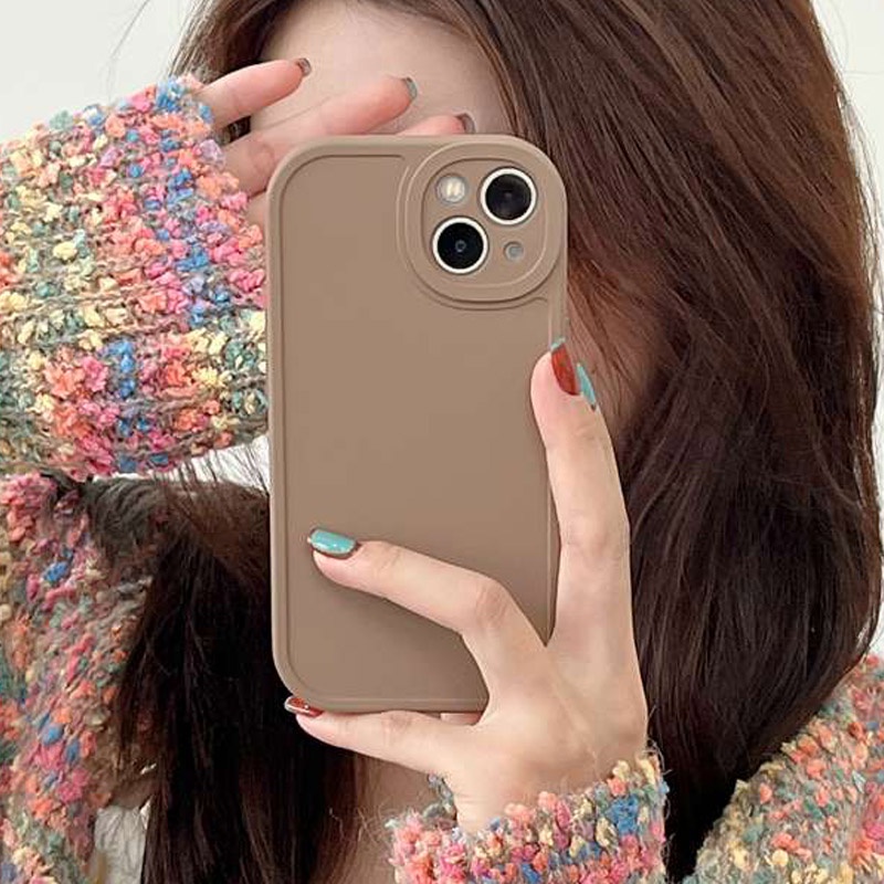 Kopi Gelombang Silikon Casing OPPO A3S A31 A53 A33 A9 A5 A57 F11 A36 A76 A96 F9 Pro A15S A35 K3 A52 A92 A7 A5S A12 A11K 5 6 8 7Z C1 XT GT Mater Gadis Coklat Penutup Wanita