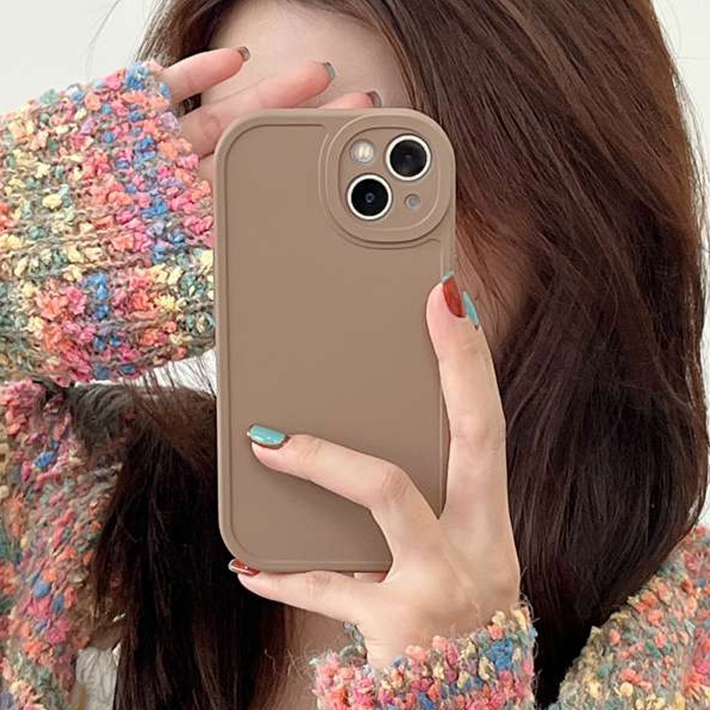 Coffee Brown Bright Silicone Case Redmi 8A 9A 10A 9T Note 7 8 10 Pro Xiaomi mi 8 9 10 11 12 11 Lite Girls Womens Fashion Phone CASE cOVER