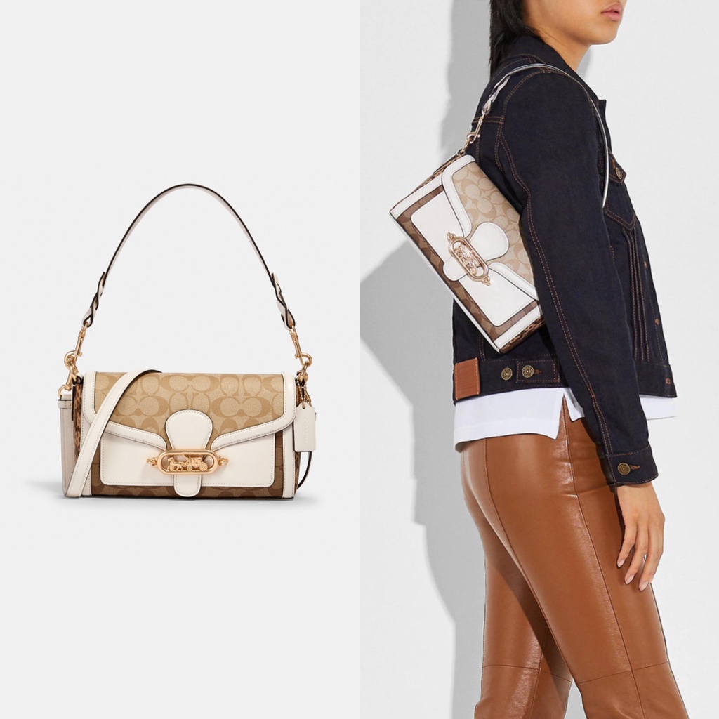 Coach 2723 Jade Shoulder Bag in Blocked Signature Canvas - Snakeskin Detail