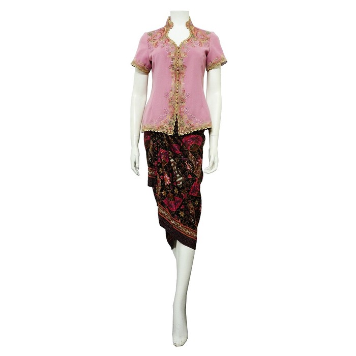 JUAL  Blus Kebaya Bordir Lyne Halim Blouse 02814 - Merah Muda, L  NEWW