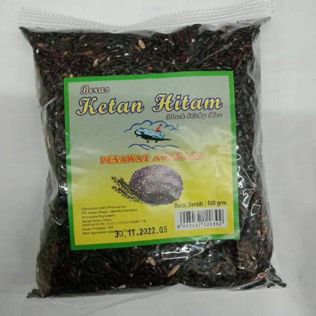 

Beras ketan hitam 500gram cap pesawat angkasa