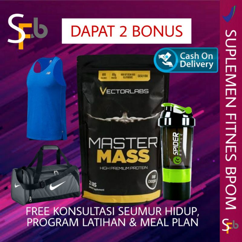 master mass 2 lbs weight gainer 2lbs master whey gainer PENAMBAH BERAT BADAN MASTERMASS VECTORLABS