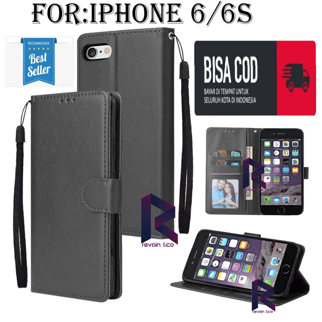 FLIP COVER IPHONE 6/6S CASING FLIP WALLET LEATHER KULIT PREMIUM SARUNG BUKA TUTUP FLIP CASE IPHONE 6/6S