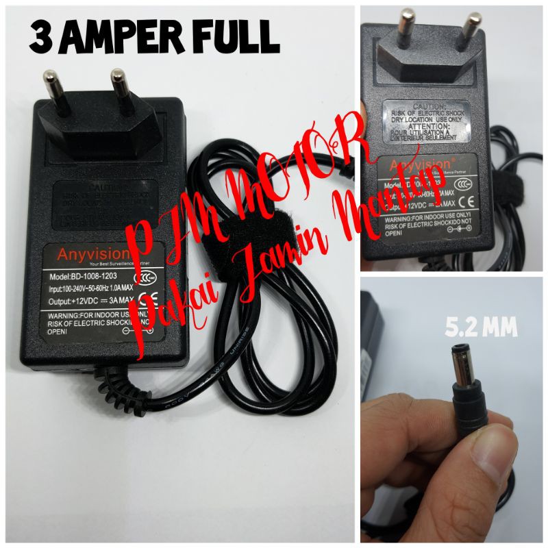 Adaptor Changer Cas Serbaguna CCTV pompa air steam Cuci Motor ac Mobil 3 Amper Full