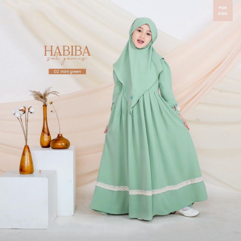 GAMIS SYARI KIDS PLUS HIJAB 9-12 TAHUN/HABIBA SYARI KIDS/GAMIS MUSLIM ANAK TERBARU/SYARI KIDS TERLARIS/HANUM SYARI KIDS MIX RENDA/FAR MOSLEMSTORE