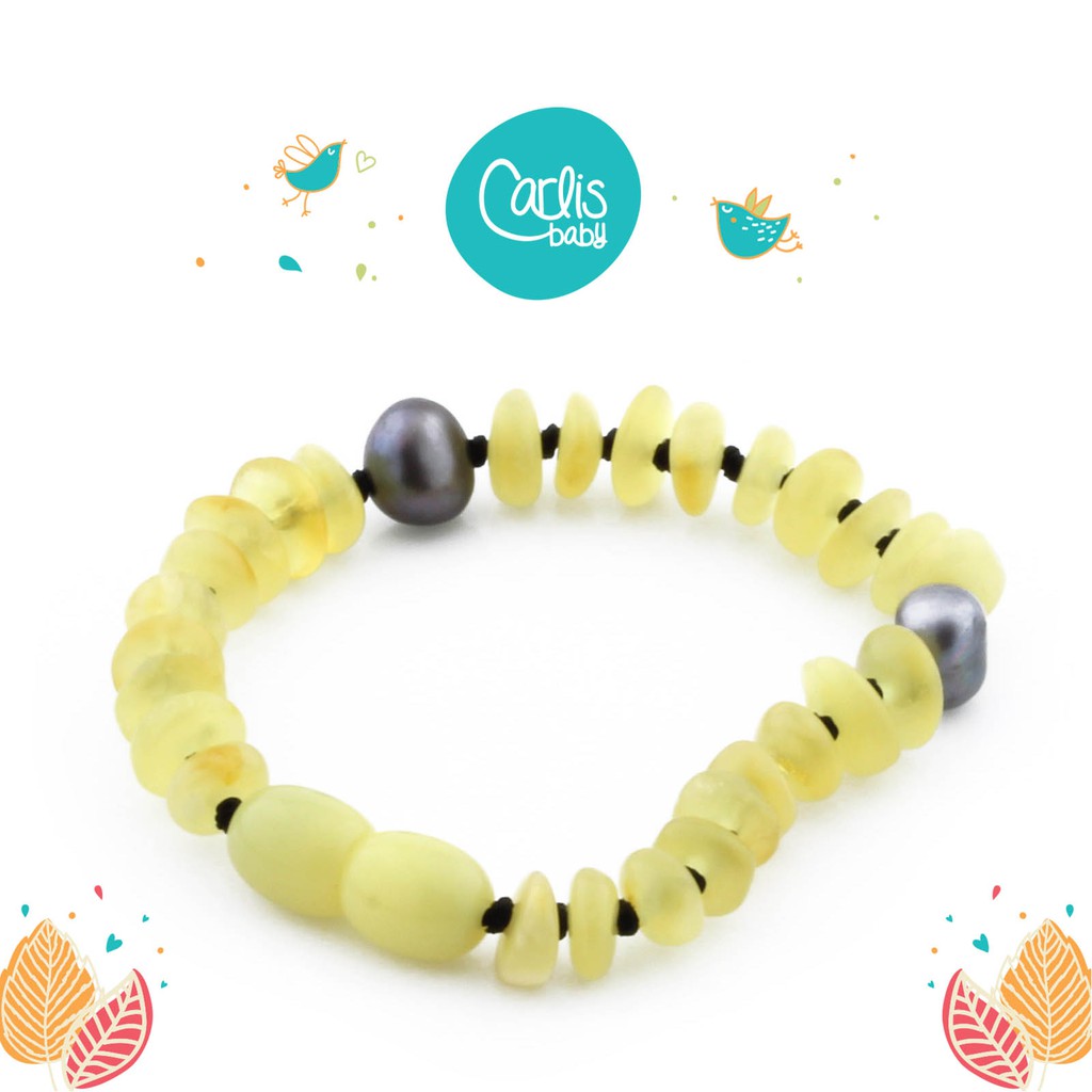 Gelang Amber Tumbuh Gigi Bayi With Black Pearl By Carlis Baby. AG26
