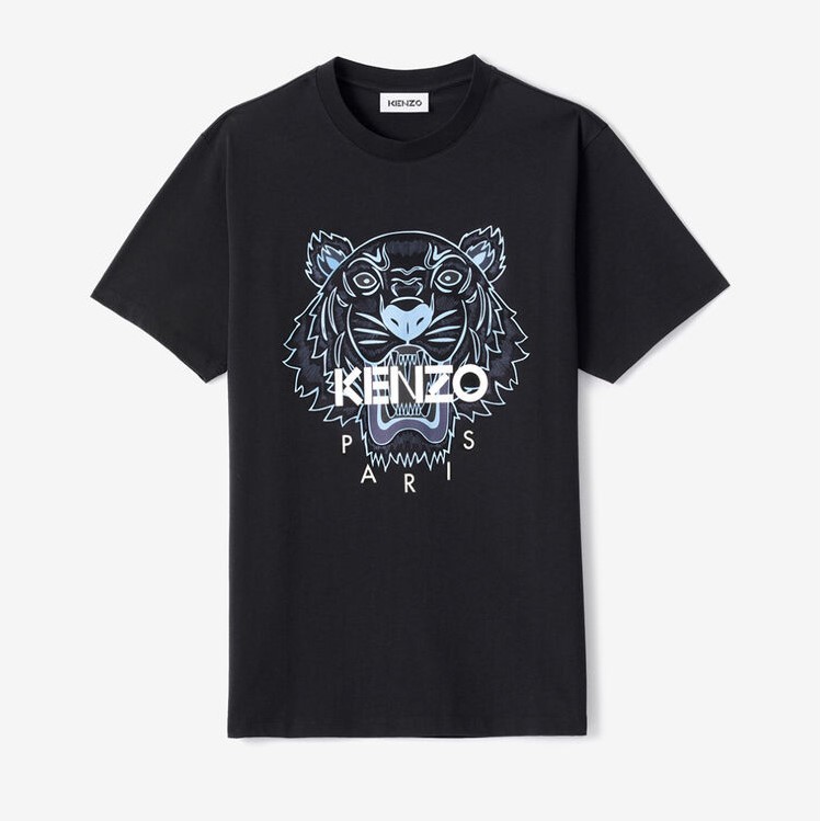 Knzo SS21 Men Tiger tee Black/Blue 100% Authentic