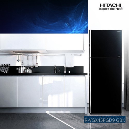 HITACHI KULKAS  R-VGX45PGD9 GBK 2 PINTU GLASSS