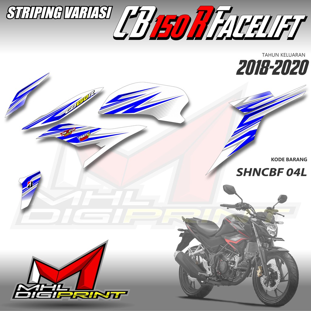 STRIPING VARIASI NEW CB 150R FACELIFT - STIKER NEW CB 150R - SHNCBF 04