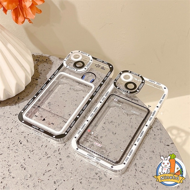 Soft Case Bahan Silikon TPU Dengan Lubang Kartu Untuk IPhone 14 13 12 11 Pro Max X Xr Xs Max 7 8 Plus SE 2020