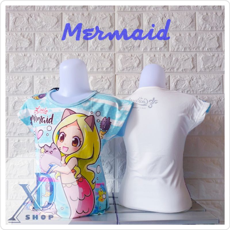 1-10TH COCO ICE Baju Kaos Anak Karakter MERMAID | Baju Kaos Anak Perempuan | Baju Kaos Anak Import