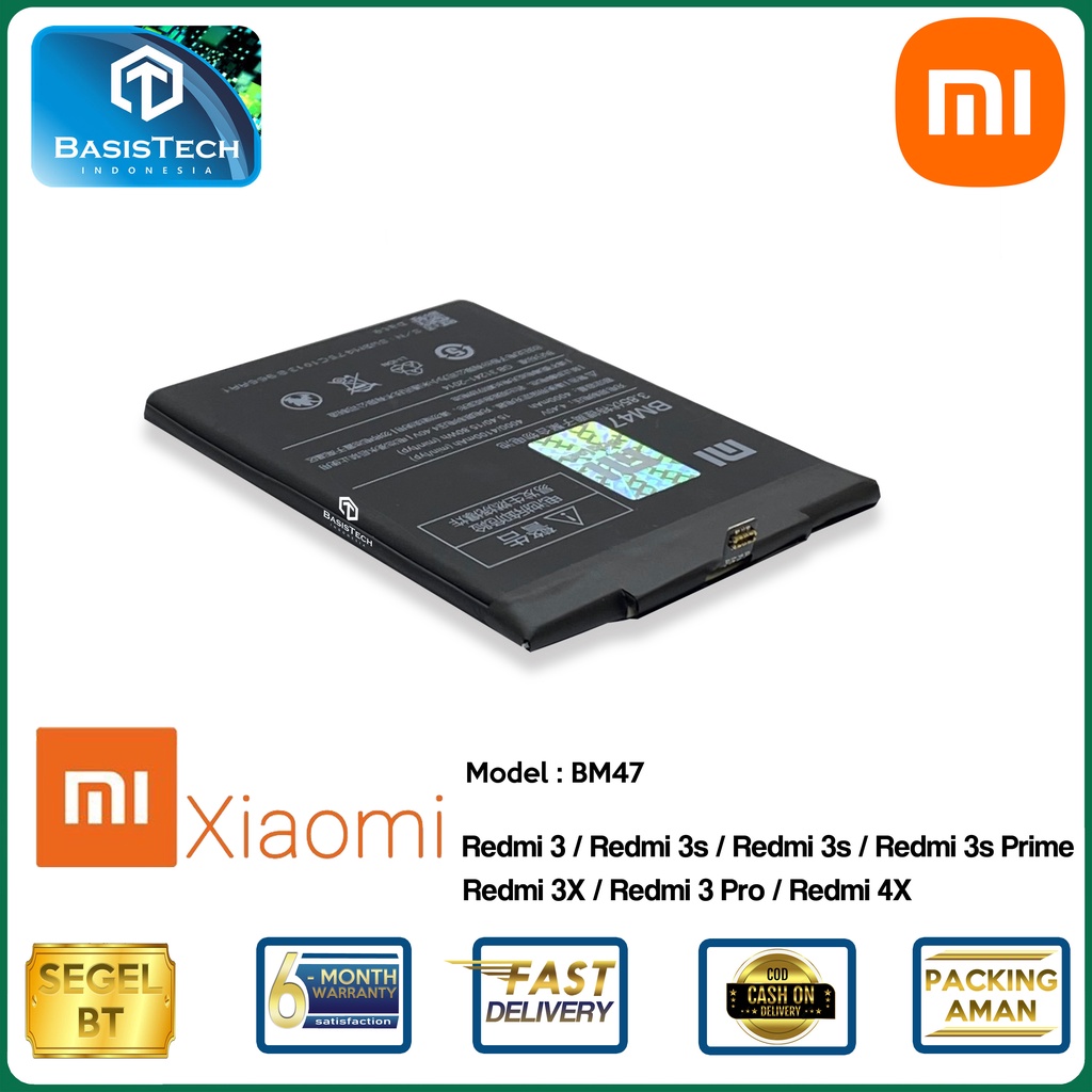 BATERAI XIAOMI REDMI 4X - REDMI 3 - REDMI 3S - REDMI 3 PRIME - REDMI 3 PRO - REDMI 3X - BM47 - ORI99 BEST QUALITY