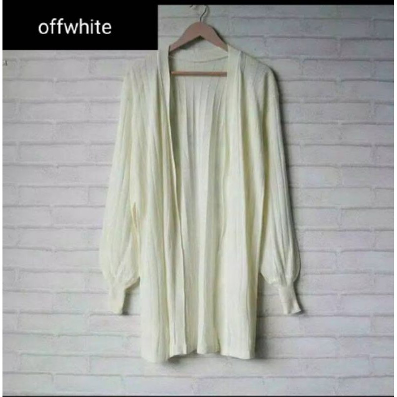 Cardigan Long Rajut KEISHA l Pakaian Rajut Wanita l Atasan Wanita l Rajut Outwear l Sweater Murah-Off White