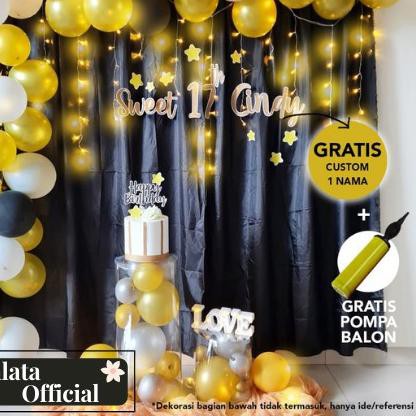 ◄ Paket Dekor Dekorasi Backdrop Sweet Seventeen 17 Tahun Birthday Ulang Tahun Paket Lengkap Photoboo