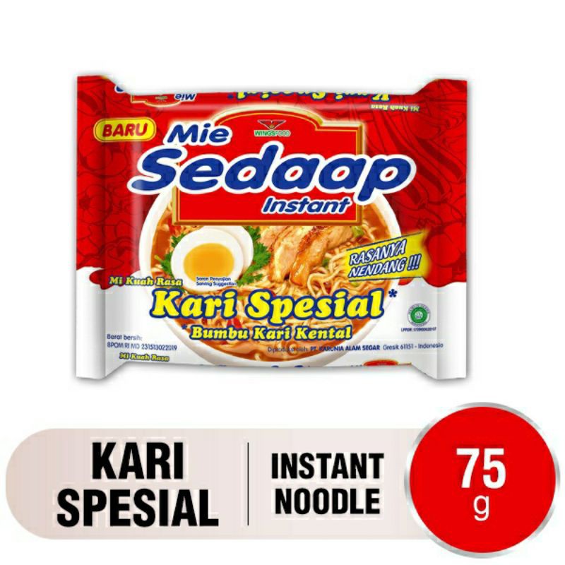 

Mie sedaap kari spesial 75gr paket 5pcs