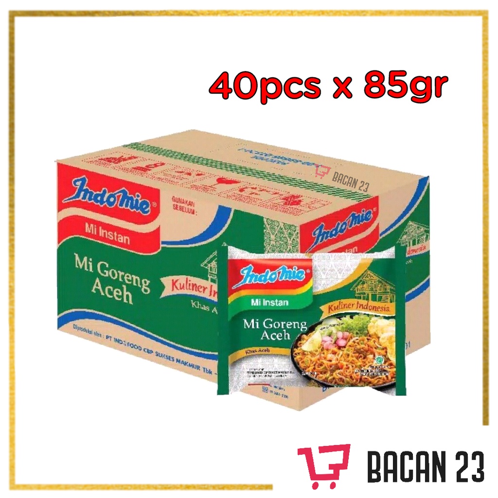 Indomie Mie Goreng Aceh Dus ( 40 x 90 gr ) / Bacan 23 - Bacan23