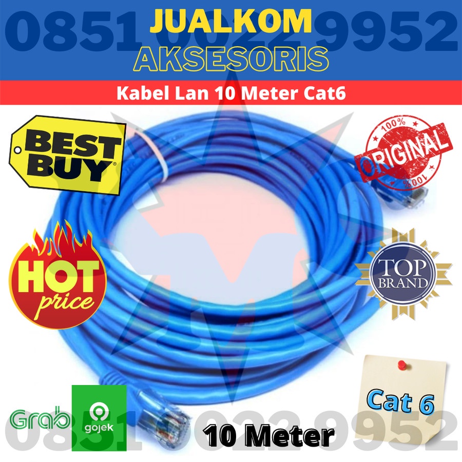 KABEL LAN 10M CAT6 CAT 6 10 METER UTP Cable 10 M NETWORK 10 METER